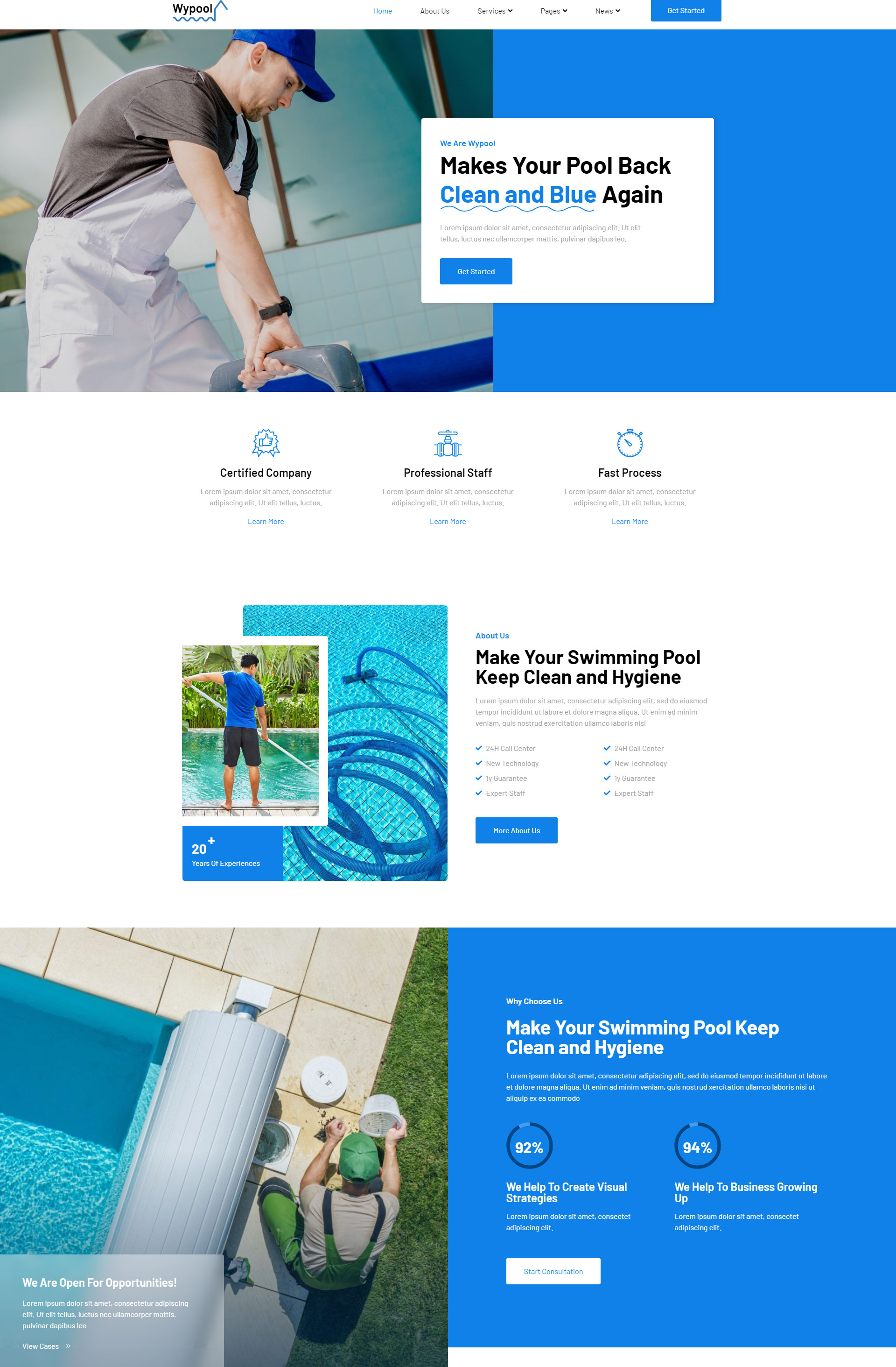 Mẫu website dịch vụ bể bơi 3